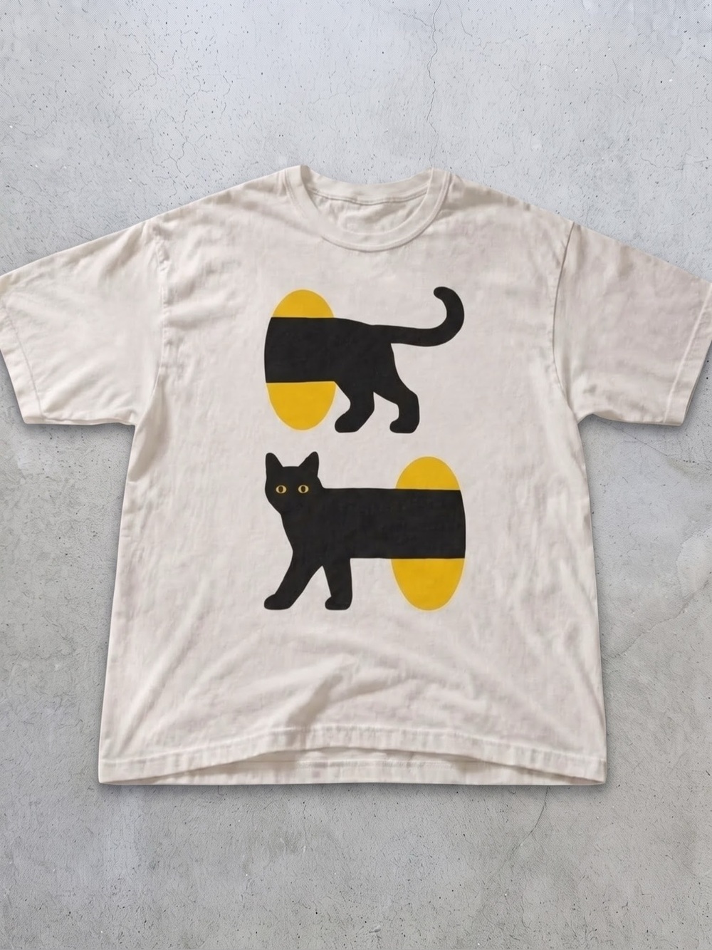 Gildan White with Black Cat Graphic Tee